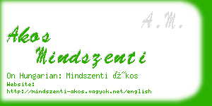 akos mindszenti business card